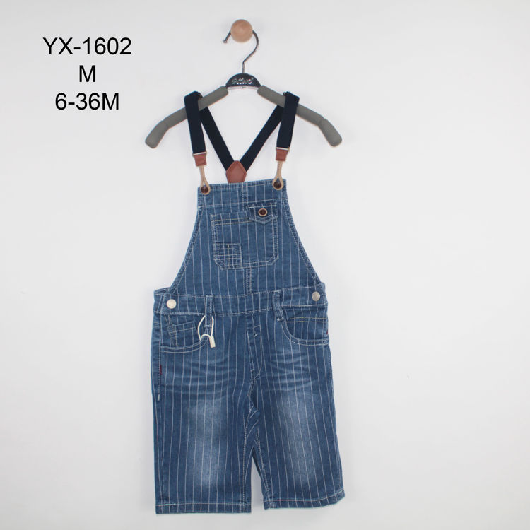 Picture of YX1602 BOYS DUNGAREE DENIM LOOK IN COTTON MATERIAL